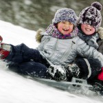 Children sled in Heiloo on December 4, 2